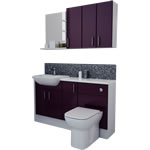 1400mm Aubergine Gloss with Wall Units
