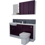 1500mm Aubergine Gloss with Wall Units