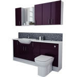 1800mm Aubergine Gloss with Wall Units
