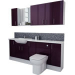 2000mm Aubergine Gloss with Wall Units