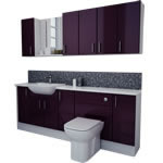 2100mm Aubergine Gloss with Wall Units